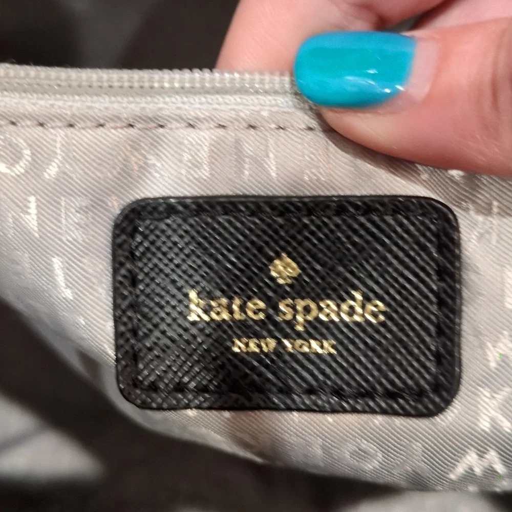 Kate Spade GUC Mavis Silver Taden Street Tote Shimmer Glitter Bag Purse CALLOUTS - Picture 10 of 16